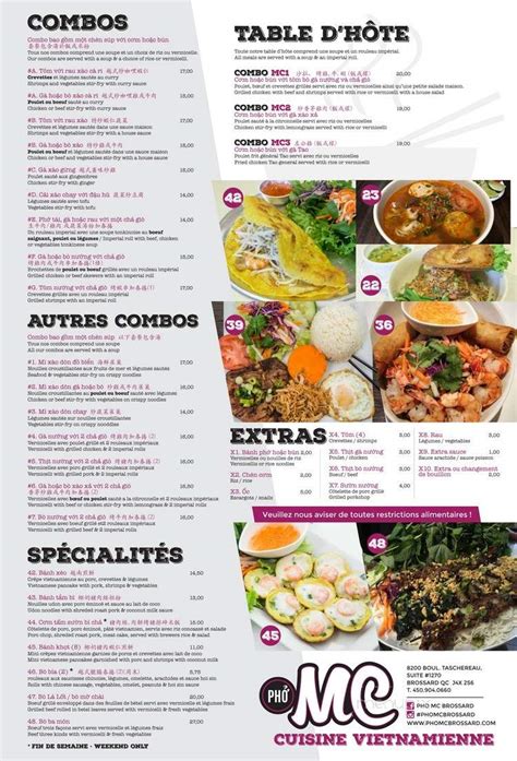 pho mc menu|Pho Mc .